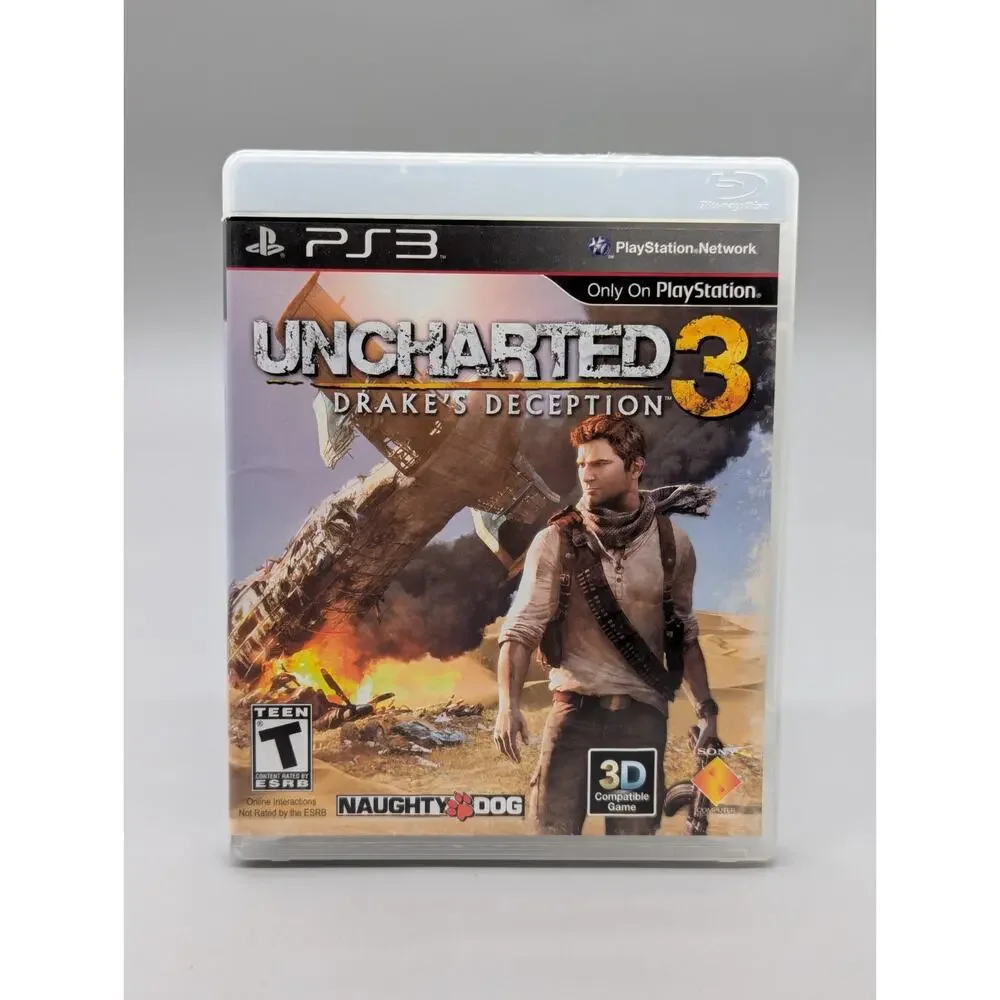 PS3 PlayStation 3 Uncharted 2 Amoung Thieves & Uncharted 3 Drakes Deception